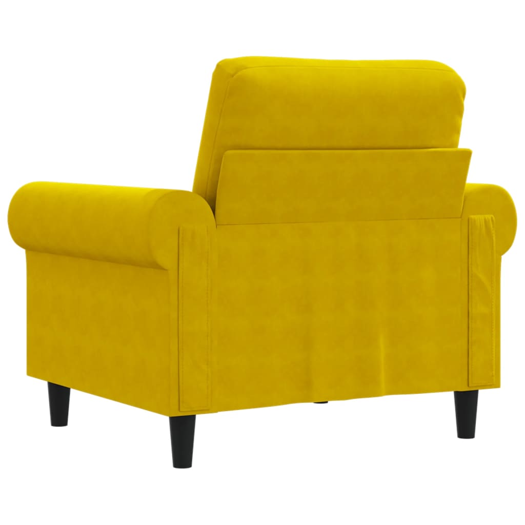 Poltrona 60 cm veludo amarelo