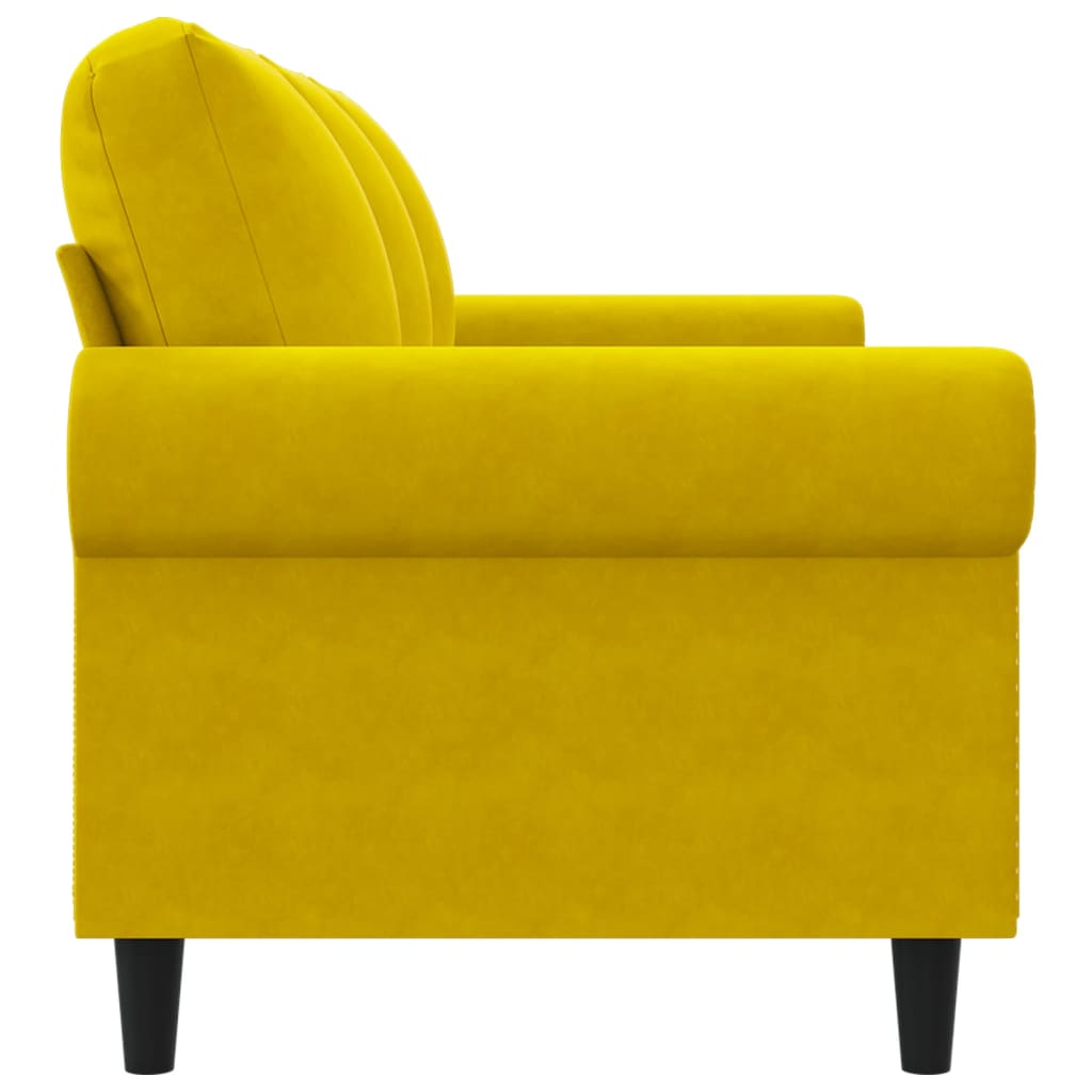 Sofá de 3 lugares 180 cm veludo amarelo