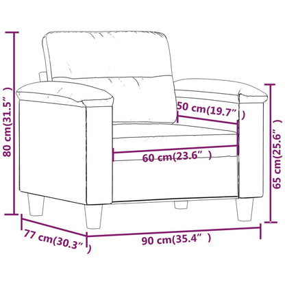 Poltrona Albufeira - Cor Creme - Em Tecido de Microfibra - Assento, Apóios de Braços e Encosto Densamente Acolchoados - 90x77x80 cm - Design Nórdico