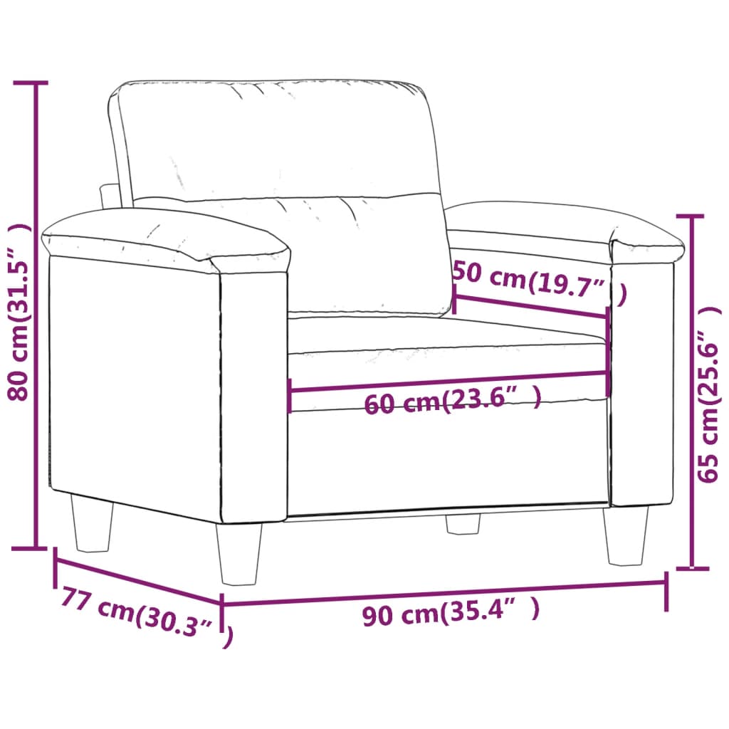 Poltrona Martha - Cor Cinzento - Em Couro Artificial e Estrutura em Metal - Assento, Apóios de Braços e Encosto acolchoados - 90x77x80 cm - Design Nórdico