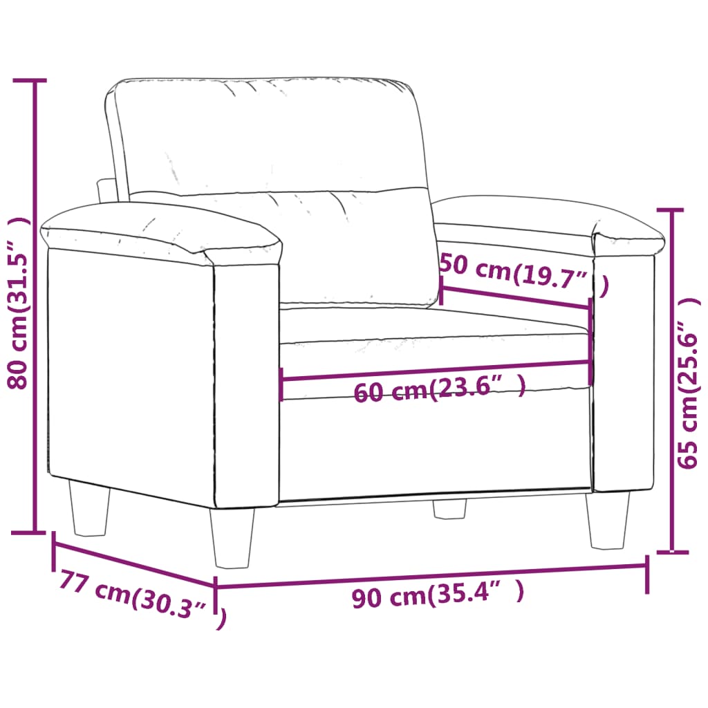 Poltrona Martha - Cor Cappuccino - Em Couro Artificial e Estrutura em Metal - Assento, Apóios de Braços e Encosto acolchoados - 90x77x80 cm - Design Nórdico