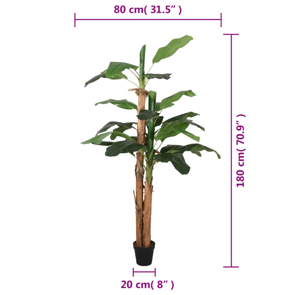 Bananeira artificial 19 folhas 180 cm verde