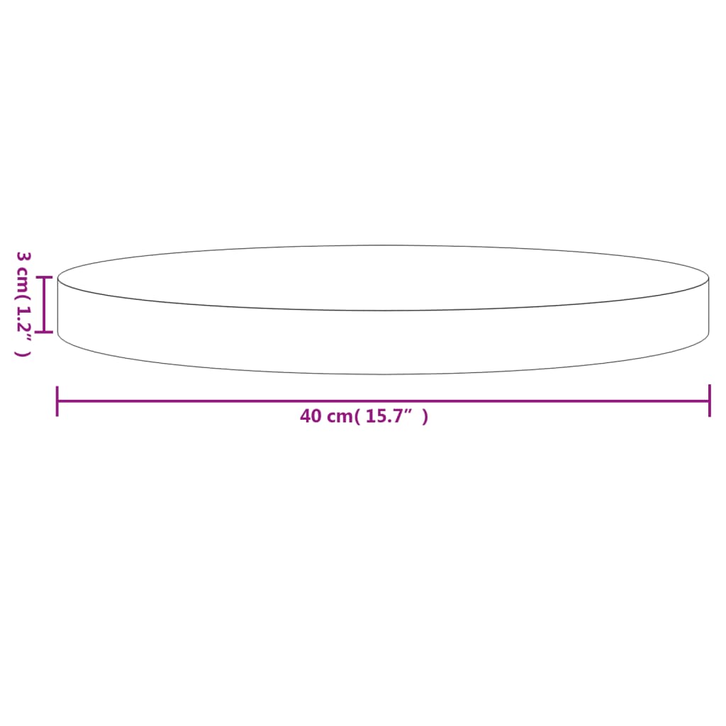 Tampo de mesa redondo Ø40x3 cm madeira de pinho maciça branco