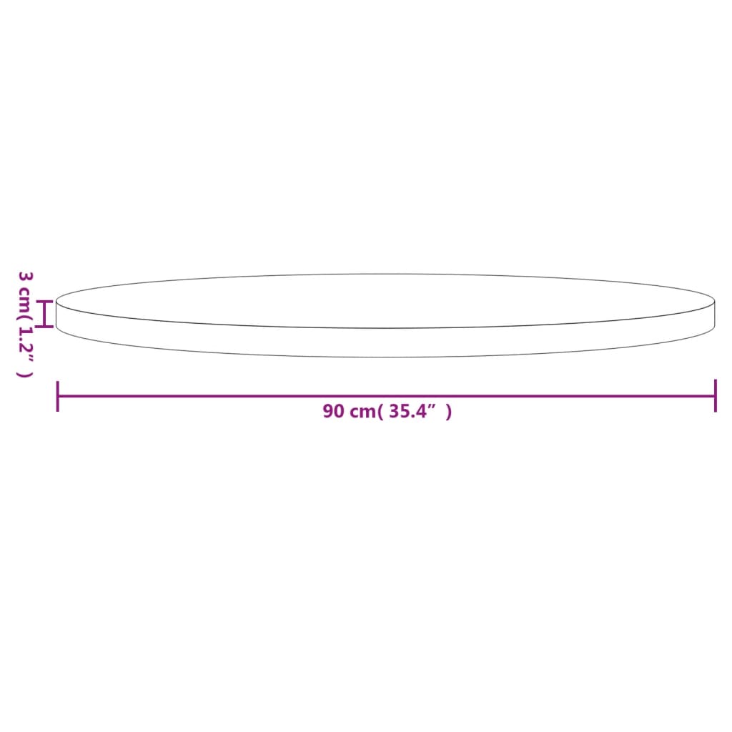 Tampo de mesa redondo Ø90x3 cm madeira de pinho maciça