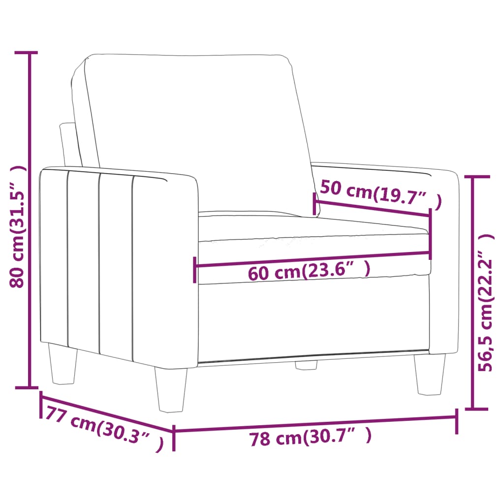 Poltrona Foz - Cor Preta - Em Couro Artificial - Assento, Apóios de Braços e Encosto Densamente Acolchoados - 78x77x80 cm - Design Nórdico