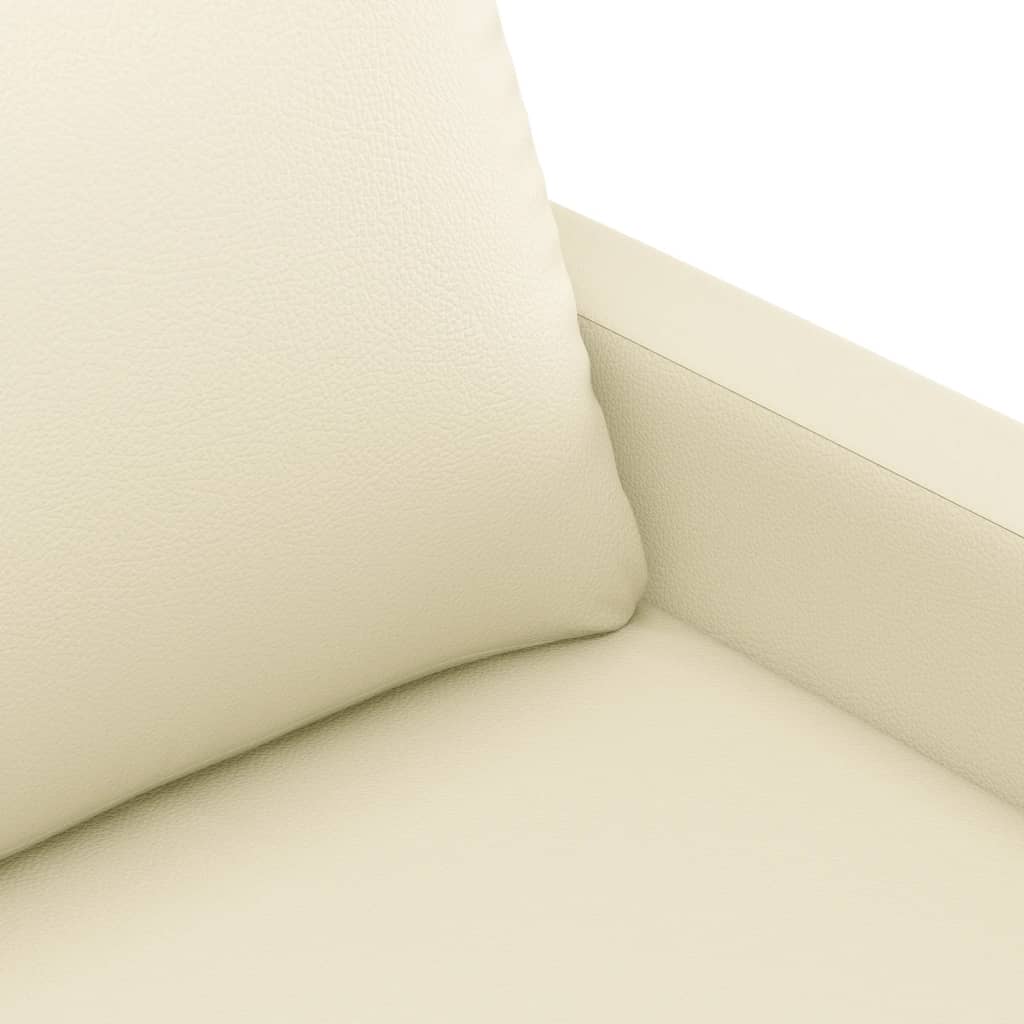 Poltrona Foz - Cor Creme - Em Couro Artificial - Assento, Apóios de Braços e Encosto Densamente Acolchoados - 78x77x80 cm - Design Nórdico