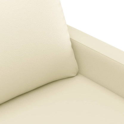 Poltrona Foz - Cor Creme - Em Couro Artificial - Assento, Apóios de Braços e Encosto Densamente Acolchoados - 78x77x80 cm - Design Nórdico