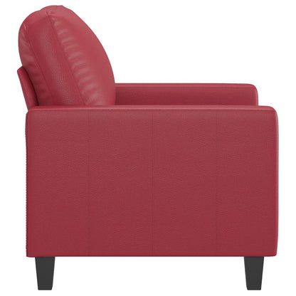 Poltrona 60 cm couro artificial vermelho tinto