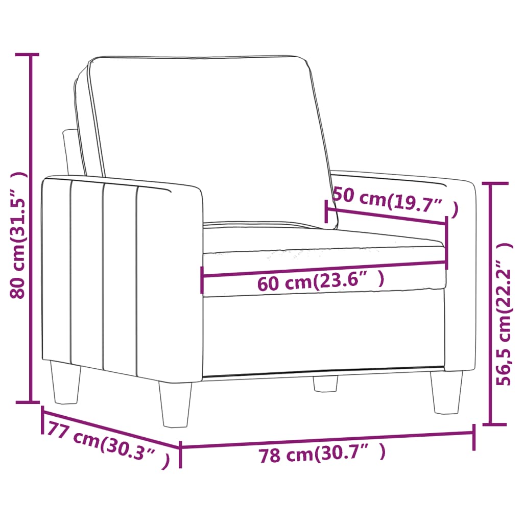 Poltrona Arcos - Em Tecido - Cor Cinza Escuro - Assento, Apóios de Braços e Encosto Densamente Acolchoados - 78x77x80 cm - Design Moderno