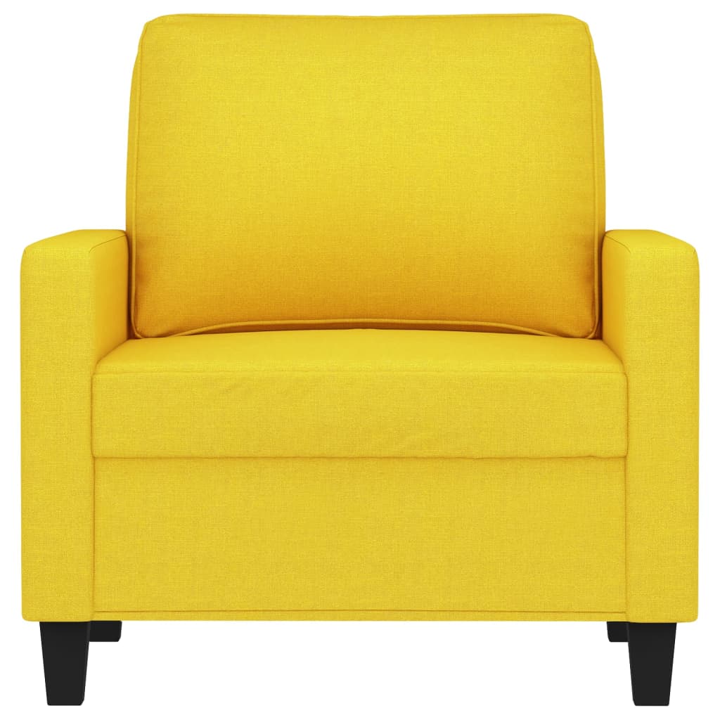 Poltrona Arcos - Em Tecido - Cor Amarelo - Assento, Apóios de Braços e Encosto Densamente Acolchoados - 78x77x80 cm - Design Moderno