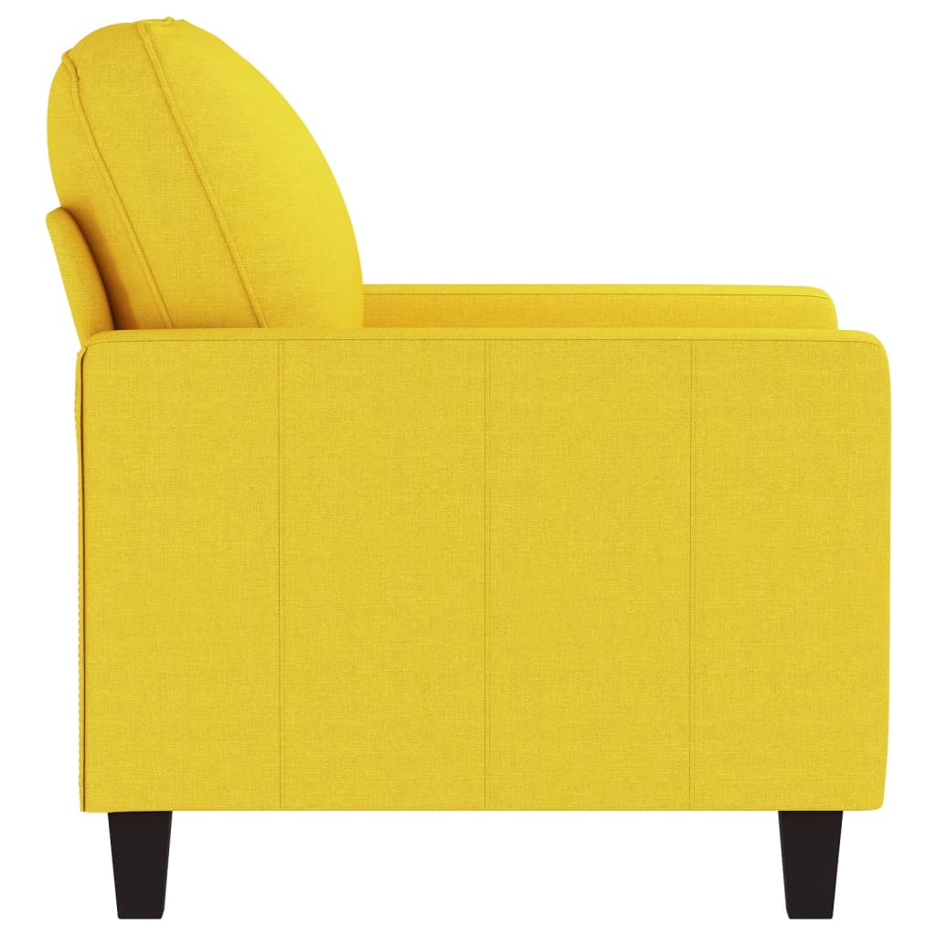 Poltrona Arcos - Em Tecido - Cor Amarelo - Assento, Apóios de Braços e Encosto Densamente Acolchoados - 78x77x80 cm - Design Moderno