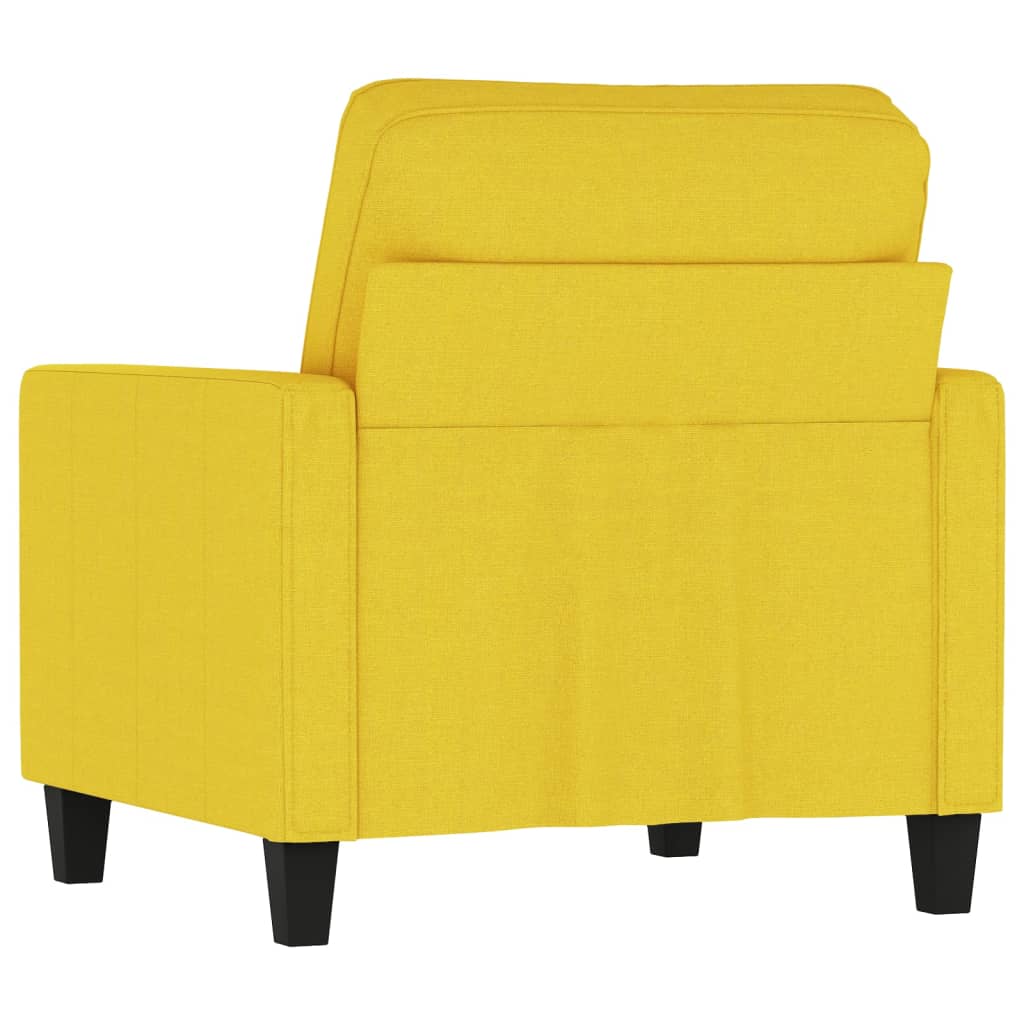 Poltrona Arcos - Em Tecido - Cor Amarelo - Assento, Apóios de Braços e Encosto Densamente Acolchoados - 78x77x80 cm - Design Moderno