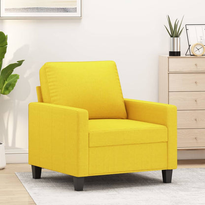 Poltrona Arcos - Em Tecido - Cor Amarelo - Assento, Apóios de Braços e Encosto Densamente Acolchoados - 78x77x80 cm - Design Moderno