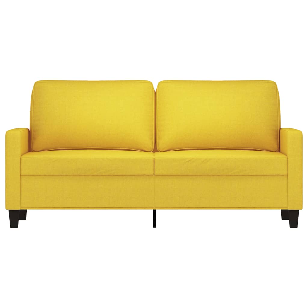 Sofá Arcos - De 2 Lugares - Em Tecido - Cor Amarelo - Assento, Apóios de Braços e Encosto Densamente Acolchoados - 158x77x80 cm - Design Moderno