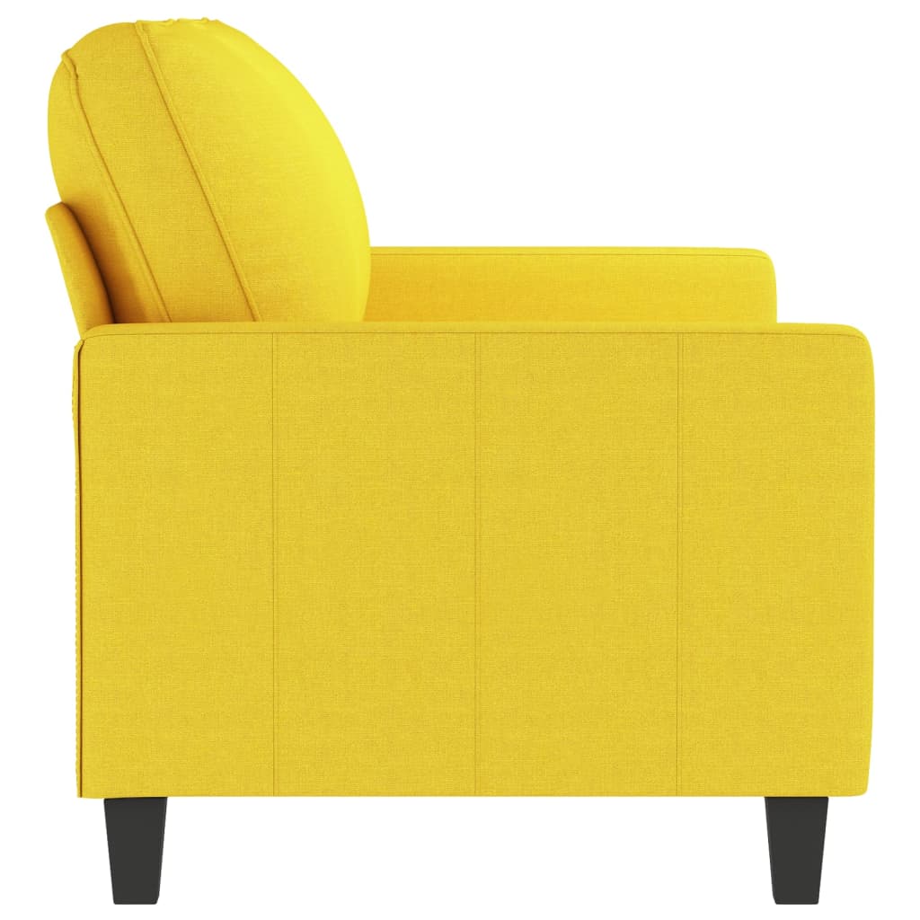 Sofá Arcos - De 2 Lugares - Em Tecido - Cor Amarelo - Assento, Apóios de Braços e Encosto Densamente Acolchoados - 158x77x80 cm - Design Moderno