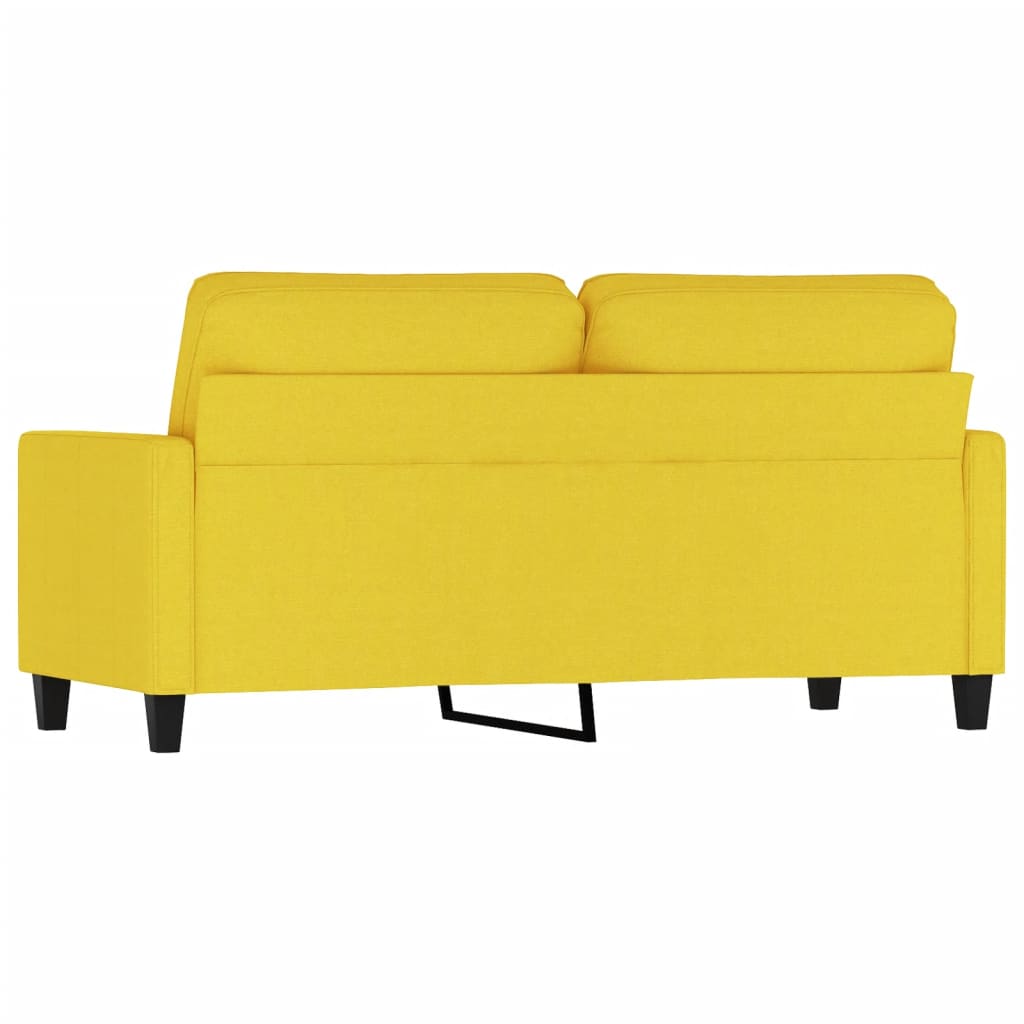 Sofá Arcos - De 2 Lugares - Em Tecido - Cor Amarelo - Assento, Apóios de Braços e Encosto Densamente Acolchoados - 158x77x80 cm - Design Moderno