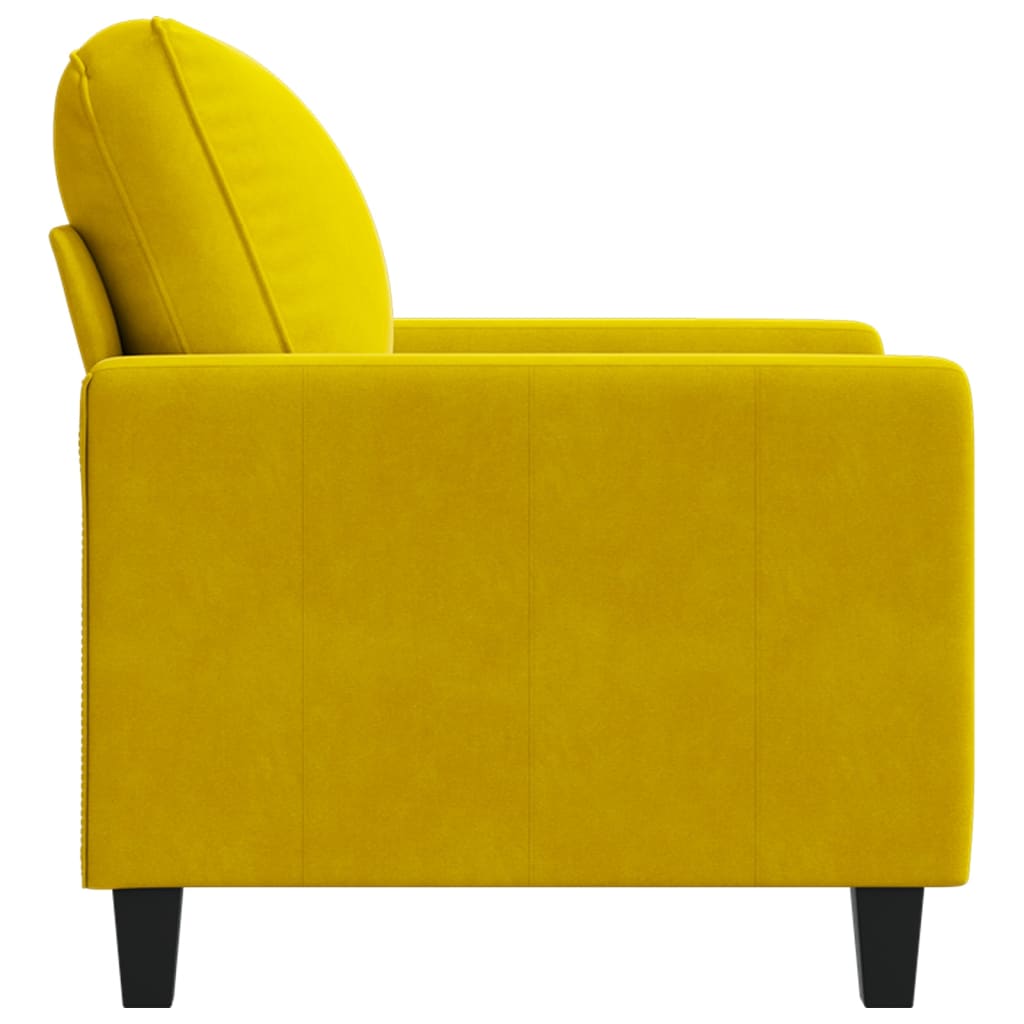 Poltrona 60 cm veludo amarelo