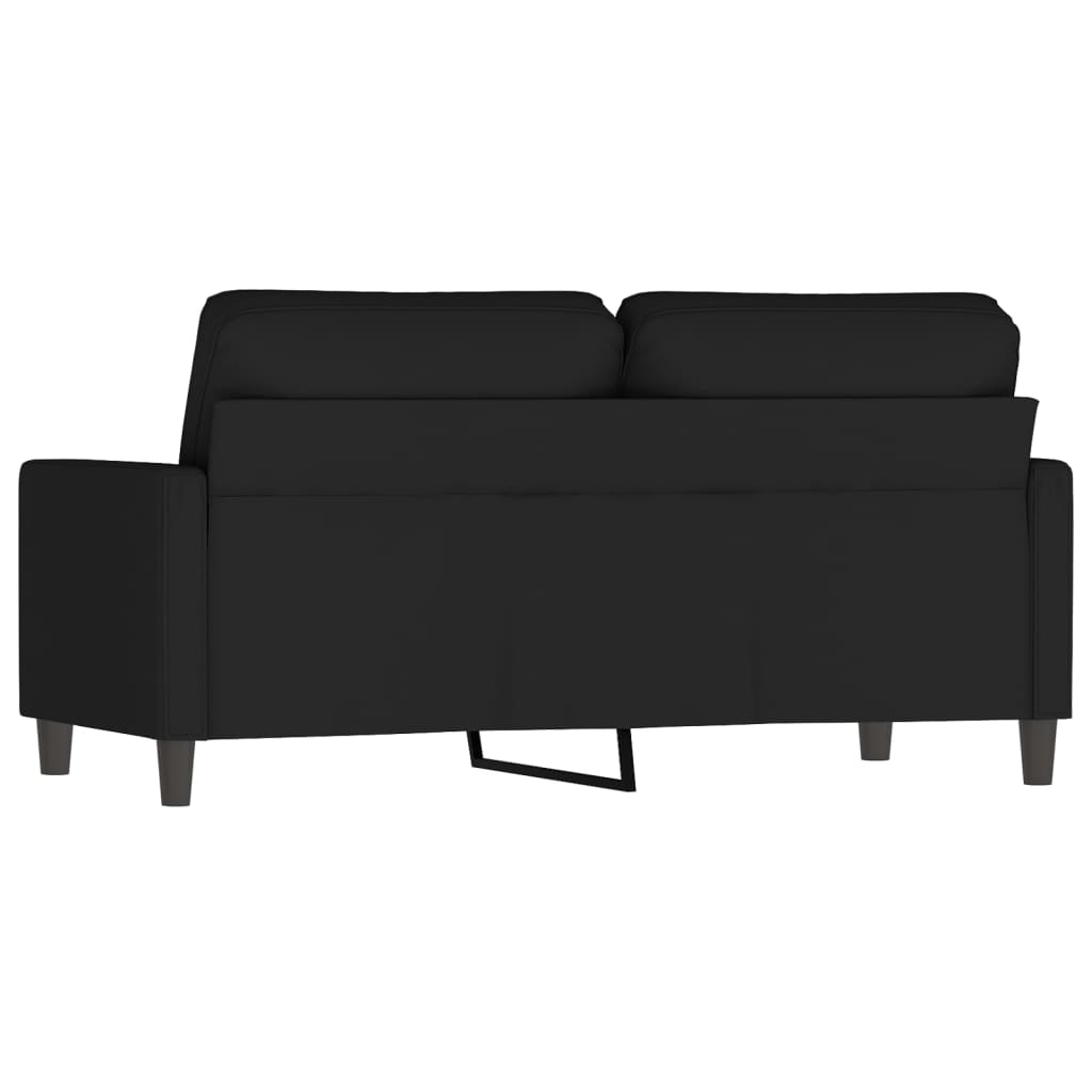 Sofá Hope de 2 Lugares - Cor Preto - Em Veludo - Assento, Apóios de Braços e Encosto acolchoados - 158x77x80 cm - Design Nórdico