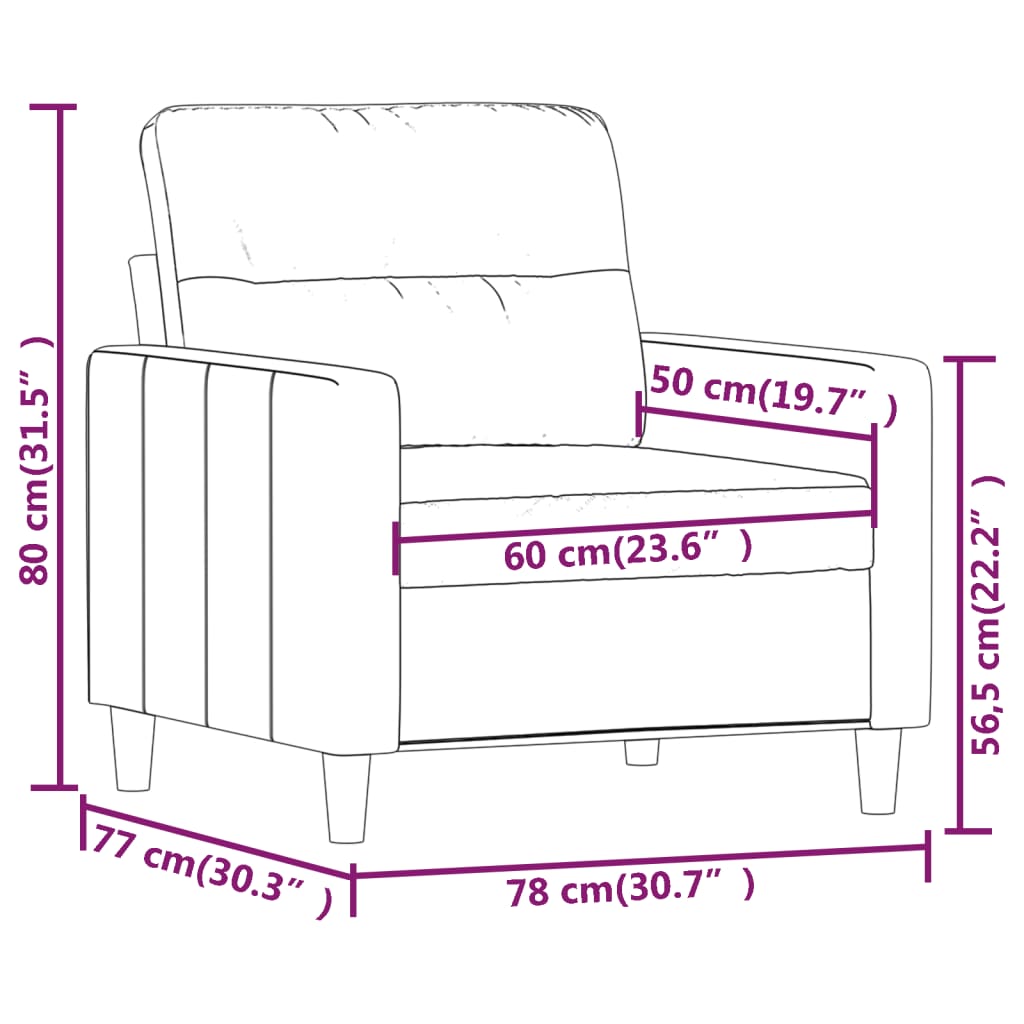 Poltrona Seiva - Em Tecido - Cor Cinzento Claro - Assento, Apóios de Braços e Encosto Densamente Acolchoados - 78x77x80 cm - Design Escandinavo