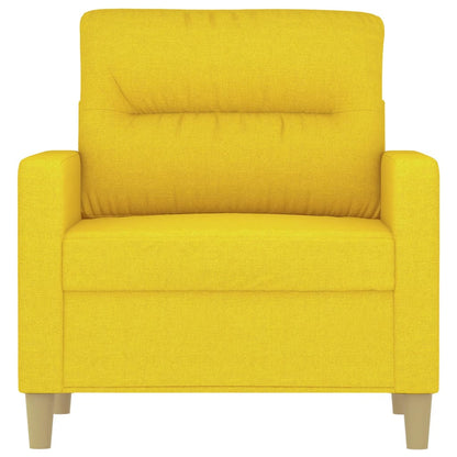 Poltrona Seiva - Em Tecido - Cor Amarelo - Assento, Apóios de Braços e Encosto Densamente Acolchoados - 78x77x80 cm - Design Escandinavo