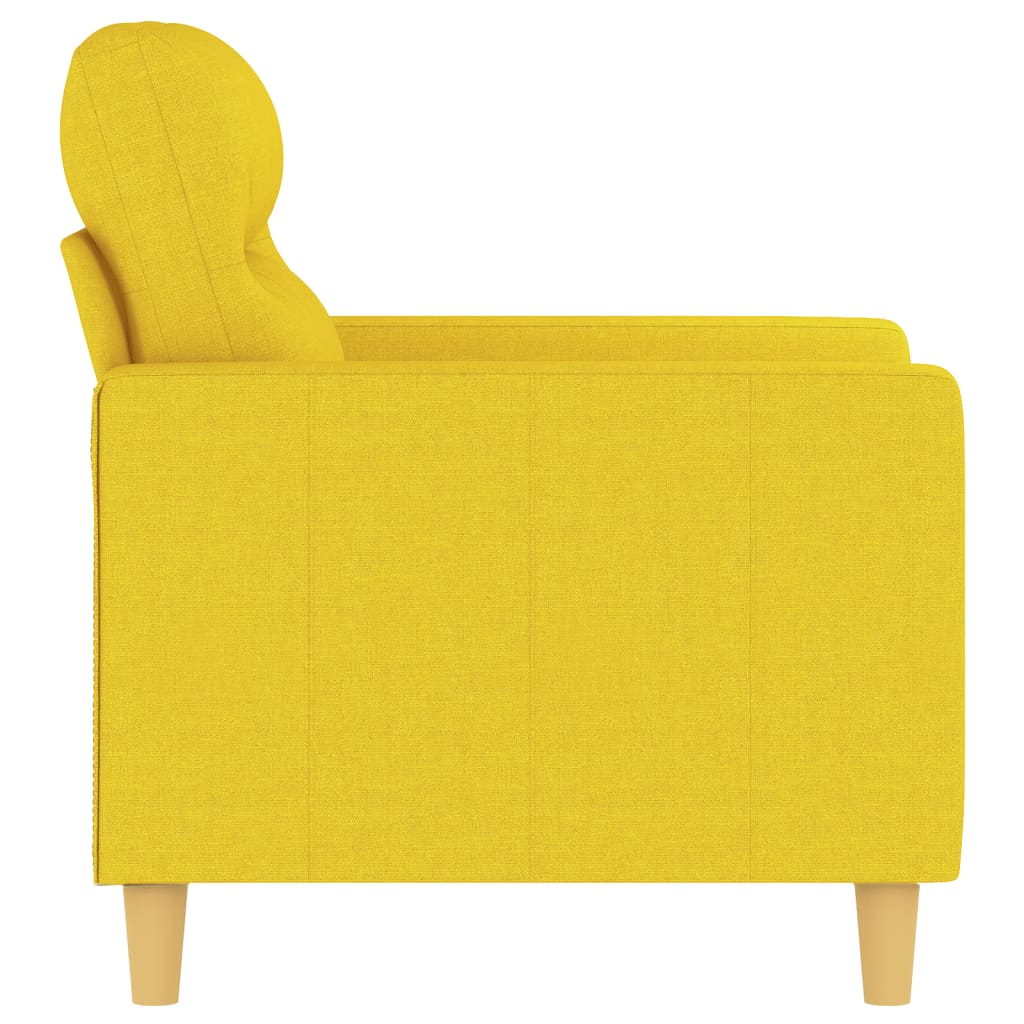 Poltrona Seiva - Em Tecido - Cor Amarelo - Assento, Apóios de Braços e Encosto Densamente Acolchoados - 78x77x80 cm - Design Escandinavo