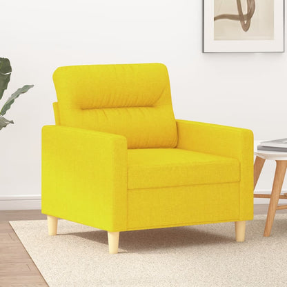 Poltrona Seiva - Em Tecido - Cor Amarelo - Assento, Apóios de Braços e Encosto Densamente Acolchoados - 78x77x80 cm - Design Escandinavo