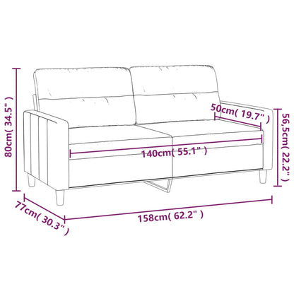 Sofá de 2 lugares tecido 140 cm cor creme