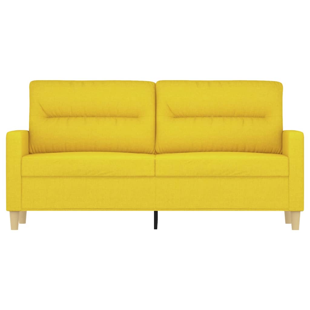 Sofá de 2 lugares 140 cm tecido amarelo-claro