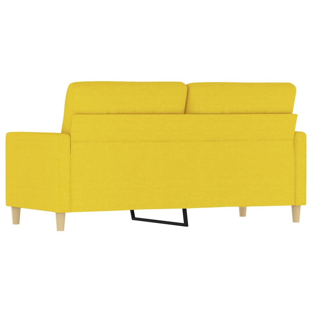 Sofá de 2 lugares 140 cm tecido amarelo-claro