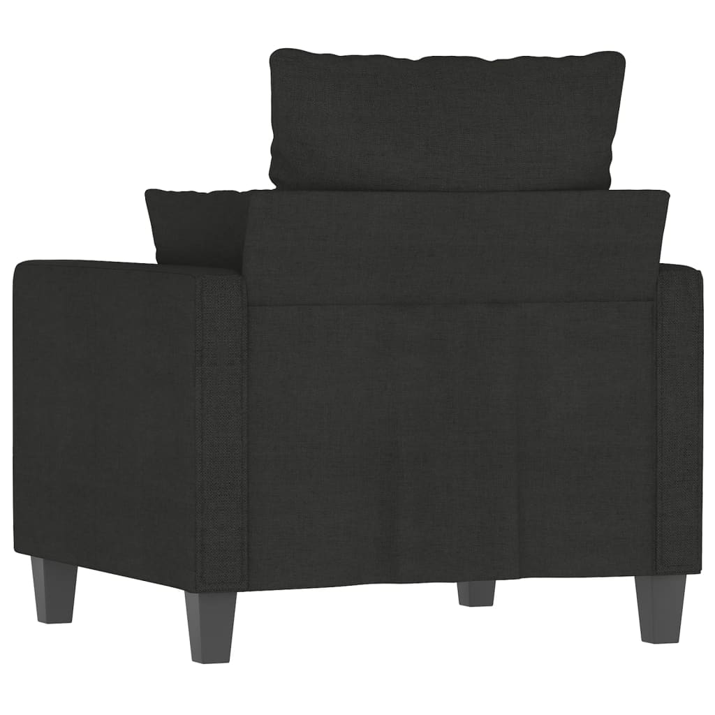 Poltrona Terra - Em Tecido - Cor Preto - 78x77x80 cm - A Poltrona Terra é muito confortável com o seu Assento, Apóios de Braços e Encosto devidamente acolchoados - Design Nórdico