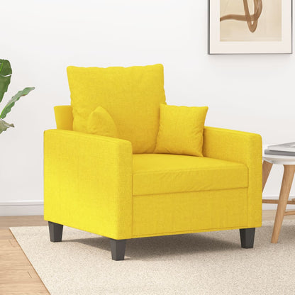 Poltrona Terra - Em Tecido - Cor Amarelo - 78x77x80 cm - A Poltrona Terra é muito confortável com o seu Assento, Apóios de Braços e Encosto devidamente acolchoados - Design Nórdico