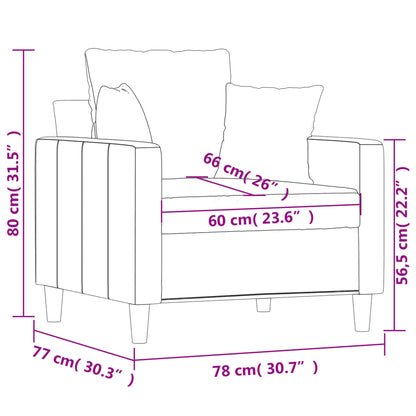 Poltrona 60 cm veludo cor creme