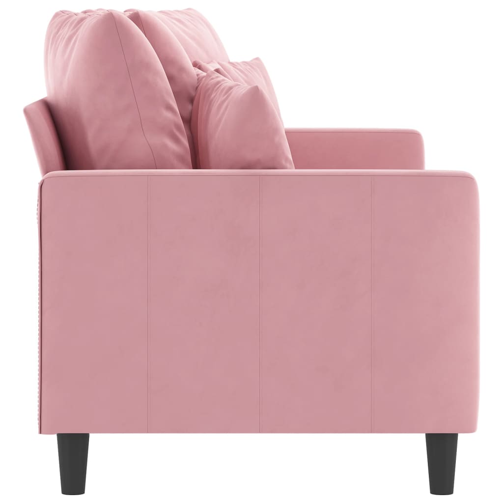 Sofá de 2 lugares veludo 140 cm rosa