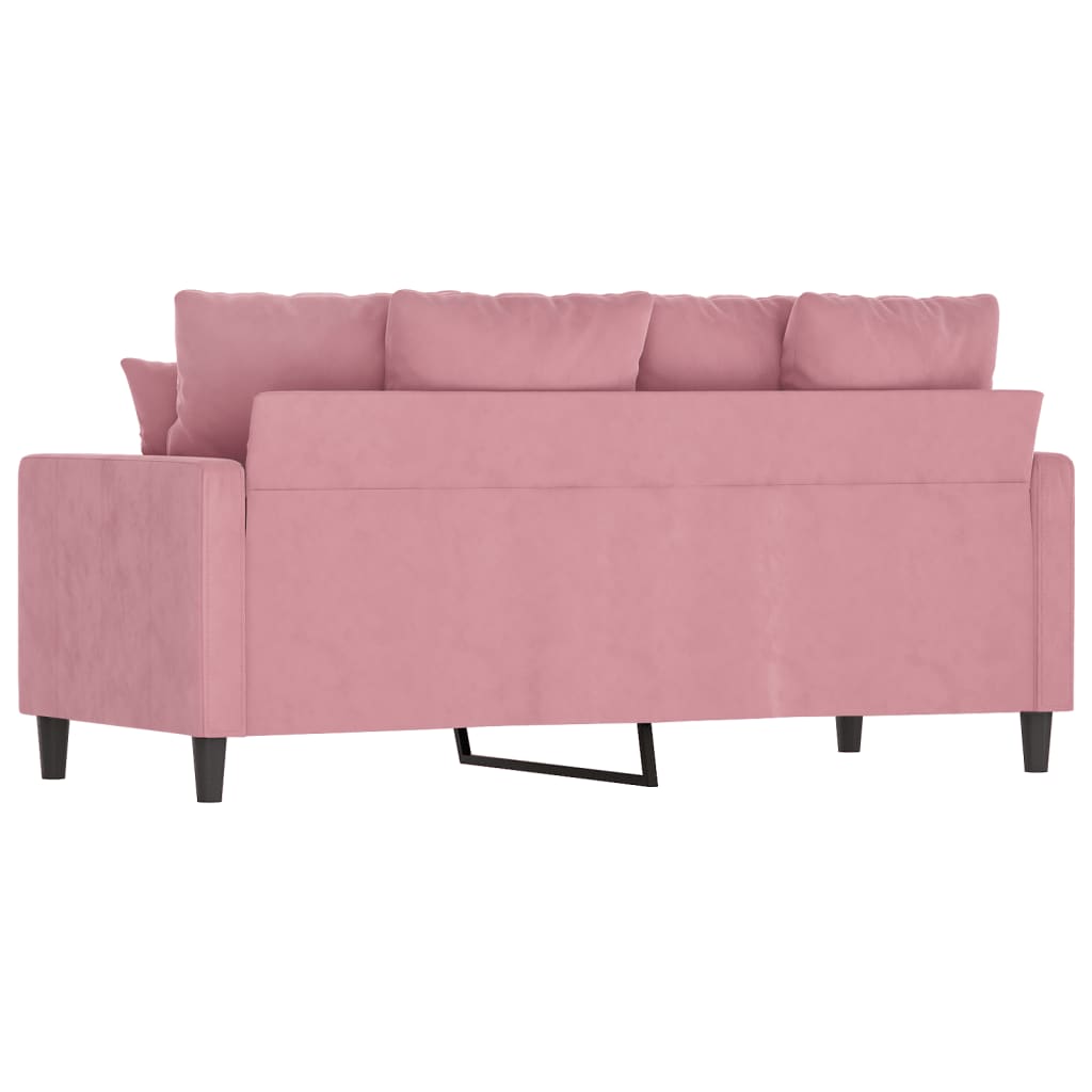 Sofá de 2 lugares veludo 140 cm rosa