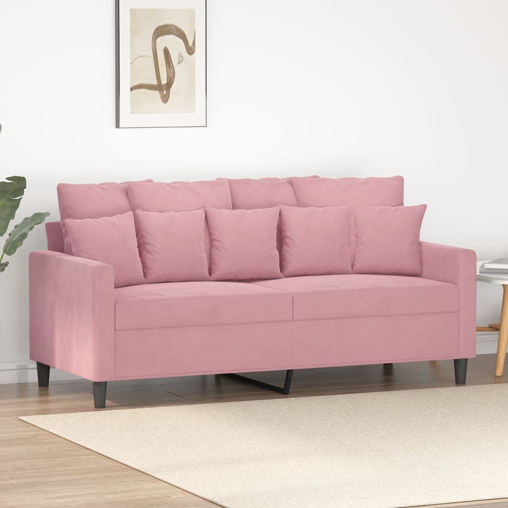 Sofá de 2 lugares veludo 140 cm rosa