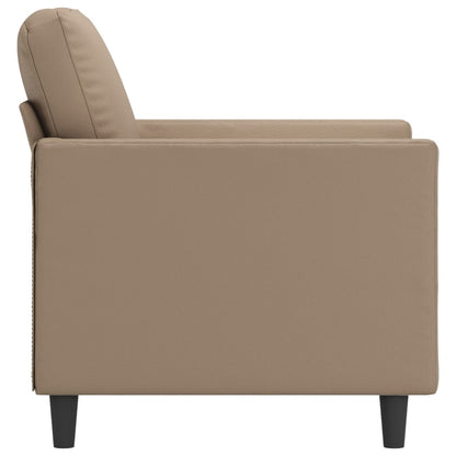 Poltrona Allice - Em Couro Artificial - Cor Cappuccino - 80x77x80 cm - Assento, Apóios de Braços e Encosto Densamente Acolchoados - Design Nórdico