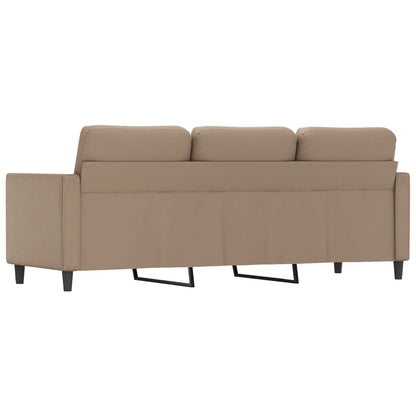 Sofá Allice - De 3 Lugares - Em Couro Artificial - Cor Cappuccino - 200x77x80 cm - Assento, Apóios de Braços e Encosto Densamente Acolchoados - Design Nórdico