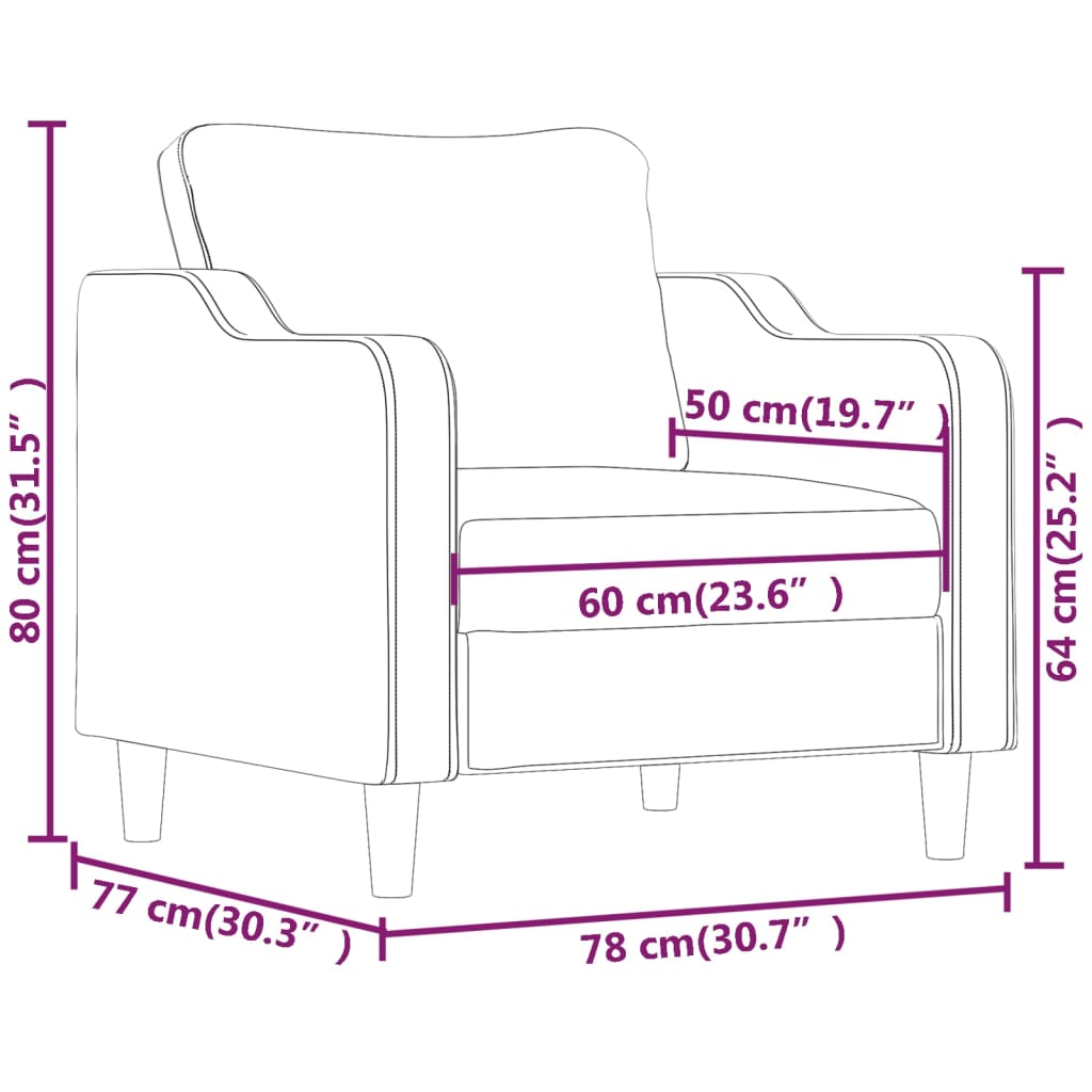 Poltrona Bianca - Em Tecido - Cor Cinza Claro - 78x77x80 cm - Assento, Apóios de Braços e Encosto Densamente Acolchoados - Design Nórdico