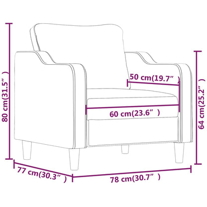 Poltrona Bianca - Em Tecido - Cor Cinza Claro - 78x77x80 cm - Assento, Apóios de Braços e Encosto Densamente Acolchoados - Design Nórdico