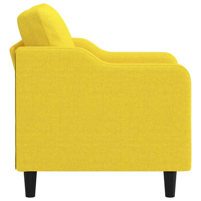 Poltrona Bianca - Em Tecido - Cor Amarelo - 78x77x80 cm - Assento, Apóios de Braços e Encosto Densamente Acolchoados - Design Nórdico