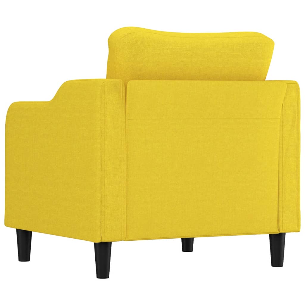 Poltrona Bianca - Em Tecido - Cor Amarelo - 78x77x80 cm - Assento, Apóios de Braços e Encosto Densamente Acolchoados - Design Nórdico