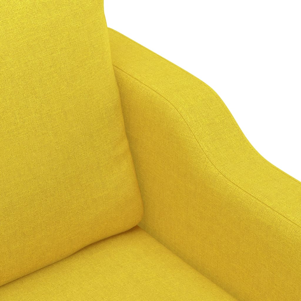 Poltrona Bianca - Em Tecido - Cor Amarelo - 78x77x80 cm - Assento, Apóios de Braços e Encosto Densamente Acolchoados - Design Nórdico