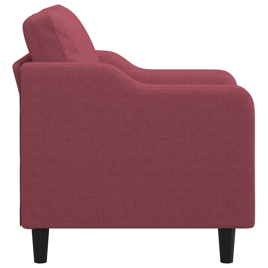 Poltrona Bianca - Em Tecido - Cor Vermelho Escuro - 78x77x80 cm - Assento, Apóios de Braços e Encosto Densamente Acolchoados - Design Nórdico