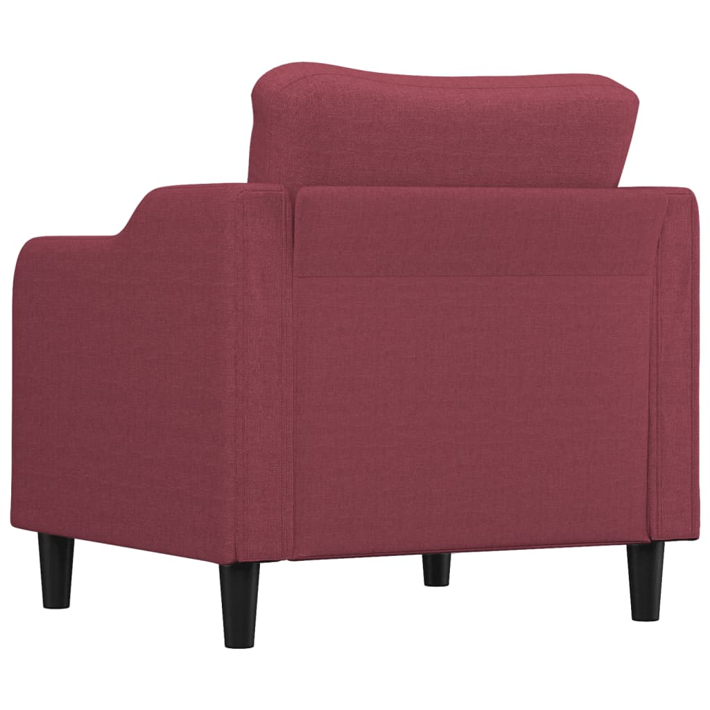 Poltrona Bianca - Em Tecido - Cor Vermelho Escuro - 78x77x80 cm - Assento, Apóios de Braços e Encosto Densamente Acolchoados - Design Nórdico