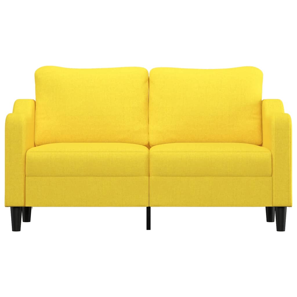 Sofá Bianca - De 2 Lugares - Em Tecido - Cor Amarelo - 158x77x80 cm - Assento, Apóios de Braços e Encosto Densamente Acolchoados - Design Nórdico