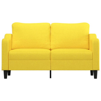 Sofá Bianca - De 2 Lugares - Em Tecido - Cor Amarelo - 158x77x80 cm - Assento, Apóios de Braços e Encosto Densamente Acolchoados - Design Nórdico