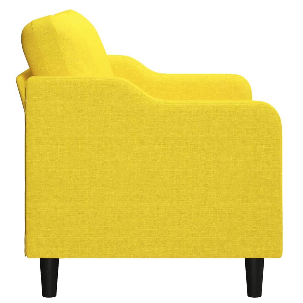 Sofá Bianca - De 2 Lugares - Em Tecido - Cor Amarelo - 158x77x80 cm - Assento, Apóios de Braços e Encosto Densamente Acolchoados - Design Nórdico