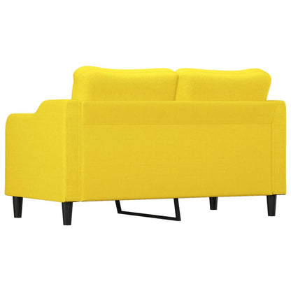 Sofá Bianca - De 2 Lugares - Em Tecido - Cor Amarelo - 158x77x80 cm - Assento, Apóios de Braços e Encosto Densamente Acolchoados - Design Nórdico