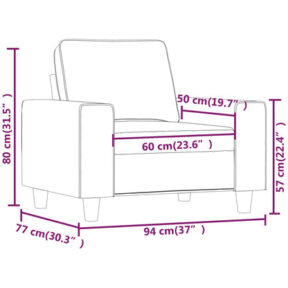 Poltrona 60 cm tecido castanho