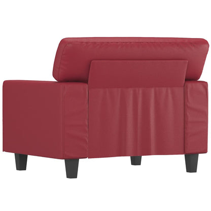 Poltrona 60 cm couro artificial vermelho tinto